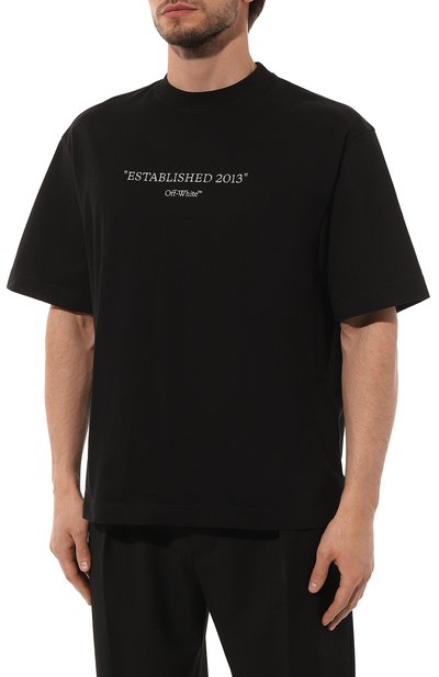 Хлопковая футболка OFF-WHITE, арт. 0MAA120C99JER009, фото 3
