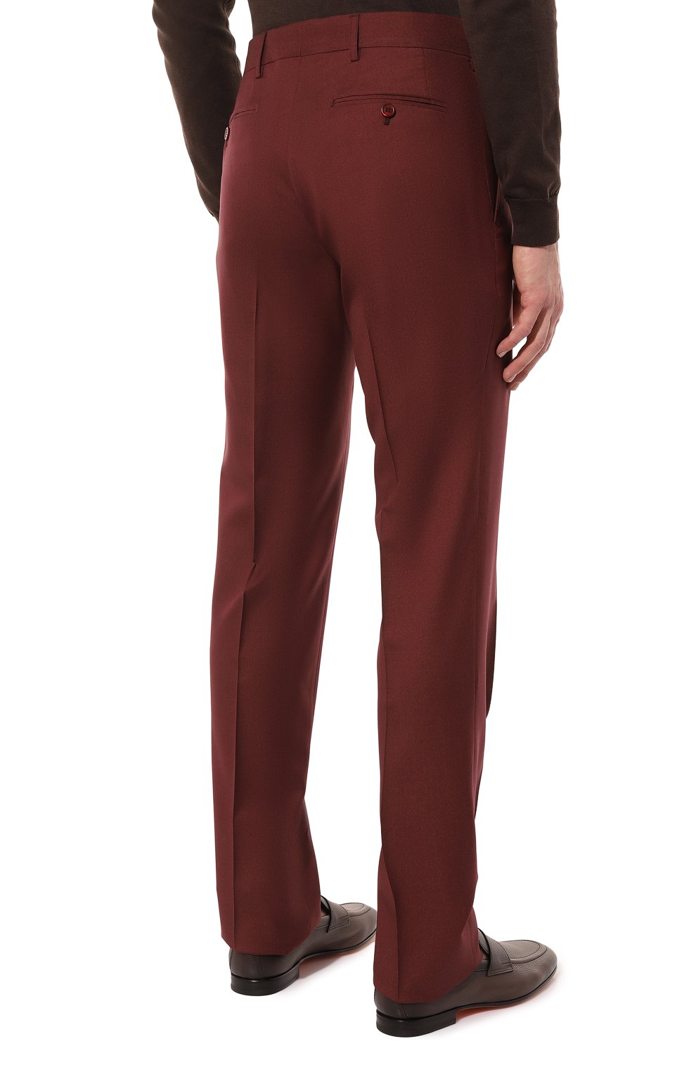 Брюки из шерсти и шелка STEFANO RICCI бордового цвета по цене 122500 руб., арт. M5T22SR7T2/WK002H, фото 4 Брюки из шерсти и шелка STEFANO RICCI, арт. M5T22SR7T2/WK002H, фото 4