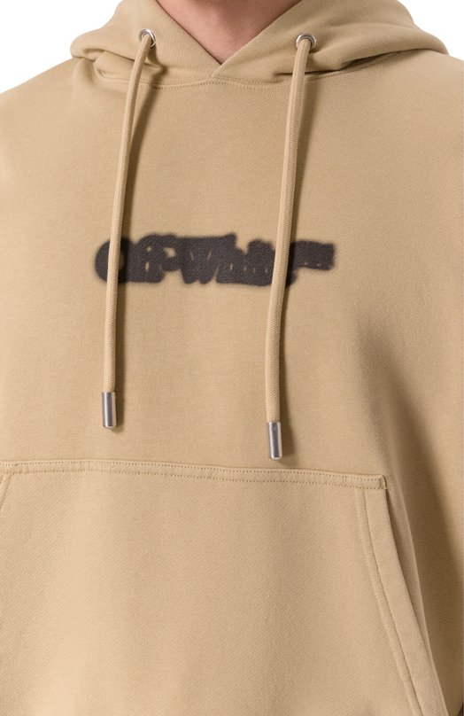 Хлопковое худи Off-White 0MBB085S25FLE00I Бежевый  0MBB085S25FLE00I Фото 5