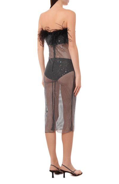 Платье с отделкой стразами и перьями GIUSEPPE DI MORABITO, арт. PS23296DR-P-231-ST, фото 4