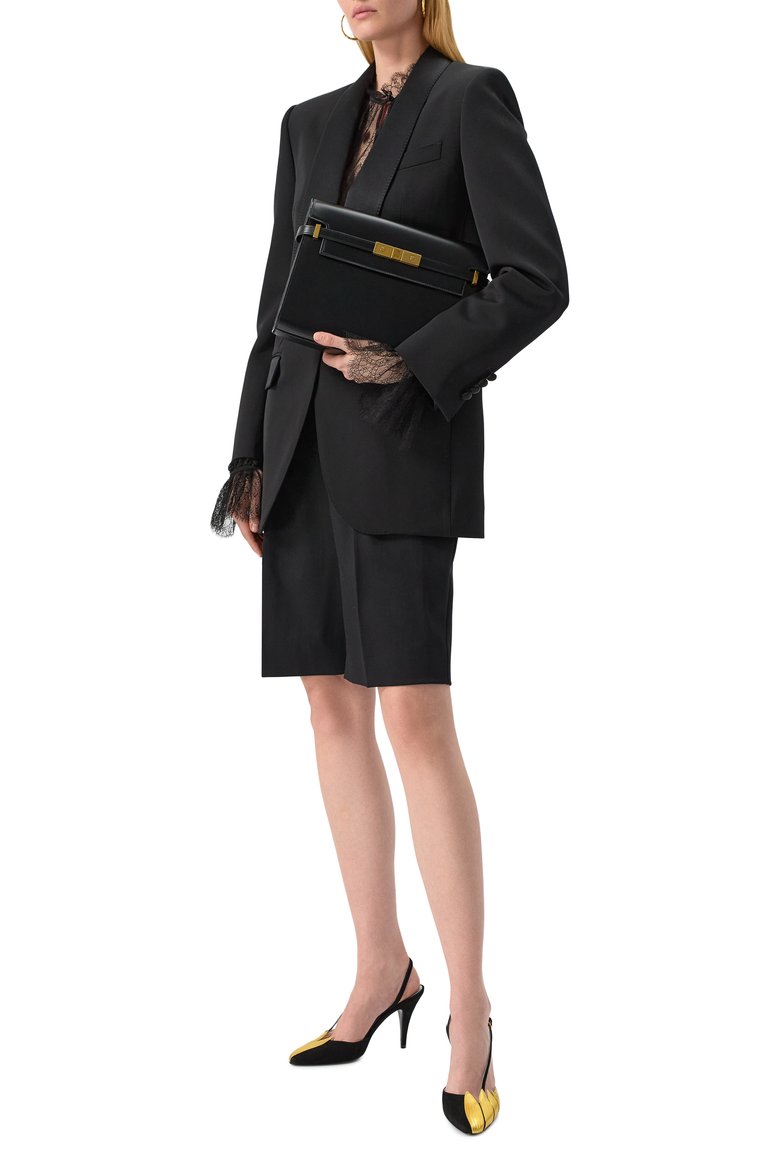 Женская сумка manhattan SAINT LAURENT �черного цвета, арт. 579271/0SX0W | Фото 7 (Автоматизация состава: Проставлено; Материал: Натуральная кожа; Автоматизация ТО: Проставлено; Размер: medium)
