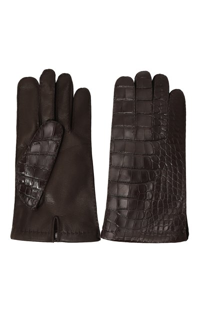 Перчатки из кожи аллигатора PRADA темно-коричневого цвета по цене 240000 руб., арт. 2GG005-ULC-F0038, фото 2 Перчатки из кожи аллигатора PRADA, арт. 2GG005-ULC-F0038, фото 2
