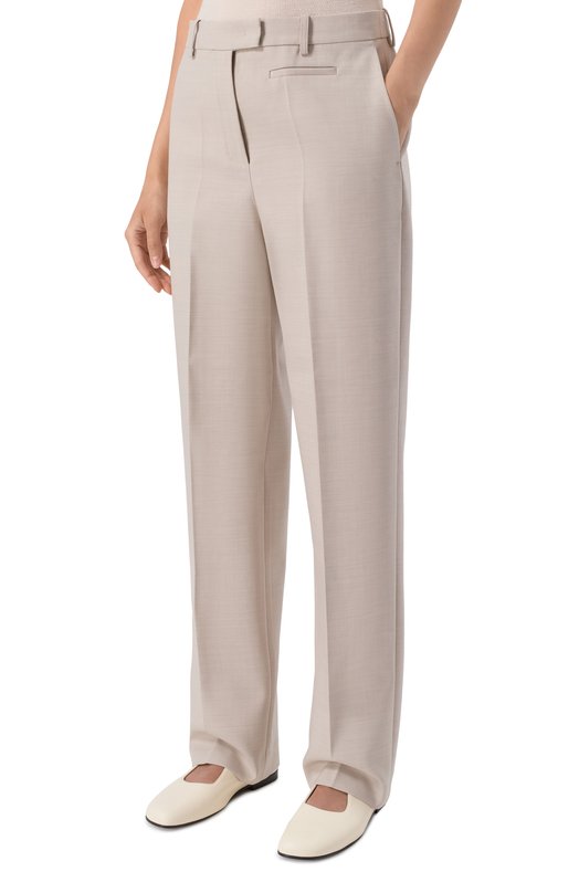 Брюки из шерсти и вискозы 12 STOREEZ 135889 Бежевый  135889 Фото 3