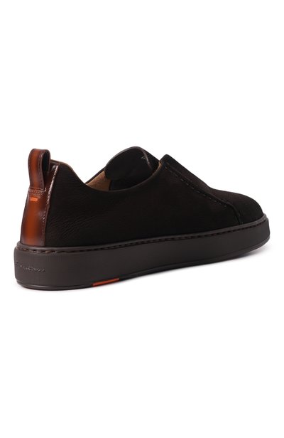 Кеды cleanic из нубука SANTONI темно-коричневого цвета по цене 99500 руб., арт. MBCG22222SM0KEMU, фото 4 Кеды cleanic из нубука SANTONI, арт. MBCG22222SM0KEMU, фото 4