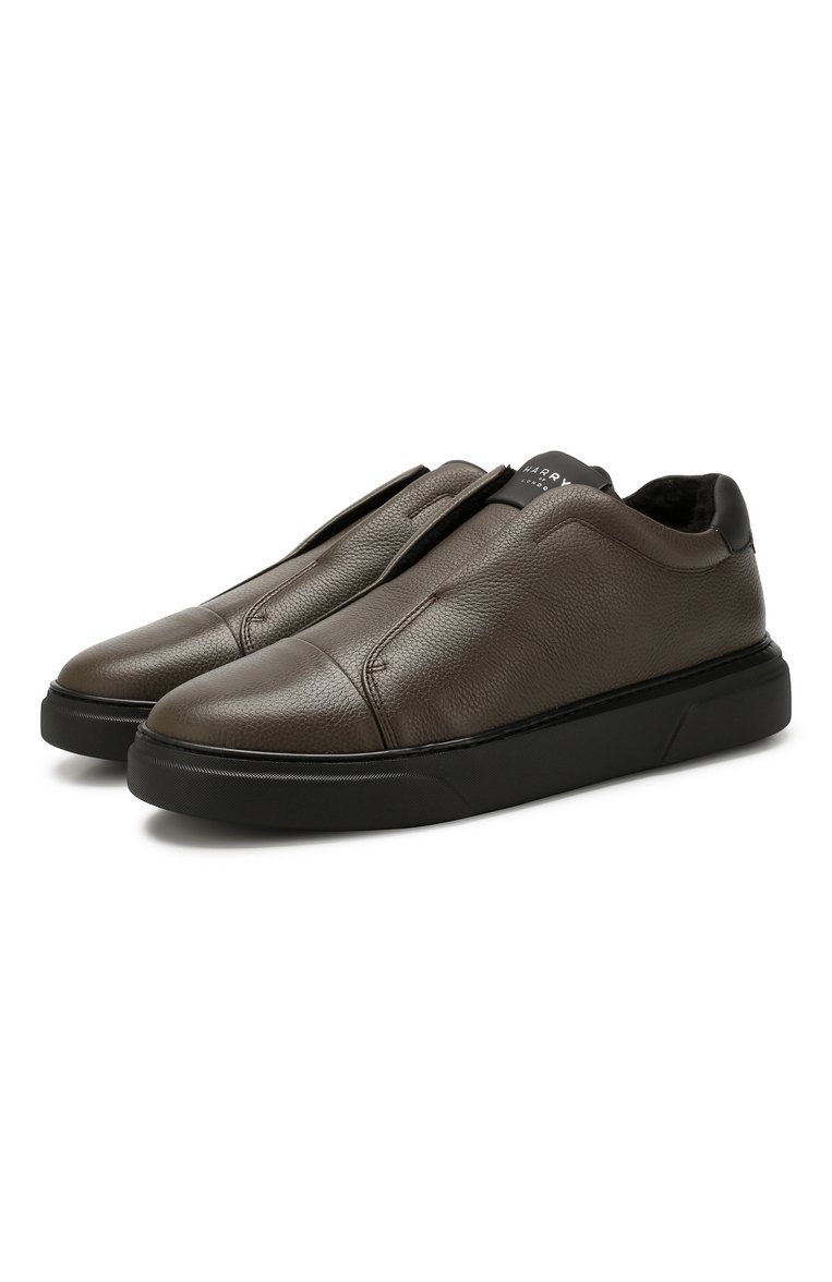 Мужские кожаные кеды HARRYS OF LONDON хаки цвета, арт. TUBE WARM S0FT MILLED CALF | Фото 1 (Материал утеплителя: Овчина, Натуральный мех; Статус проверки: Проверено, Проверена категория; Подошва: Массивная; Стили: Классический; Материал сплава: Проставлено, Проверено; Драгоценные камни: Проставлено; Материал внешний: Натуральная кожа; Кросс-КТ: Низкие)