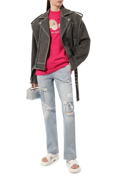 Хлопковая футболка PALM ANGELS, арт. PWAA017F22JER0043260, фото 2