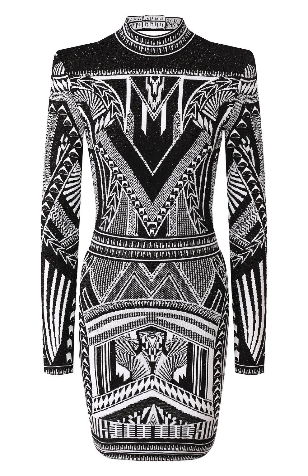 Платье BALMAIN черно-белого цвета по цене 226500 руб., арт. TF16233/K011, фото 1 Платье BALMAIN, арт. TF16233/K011, фото 1
