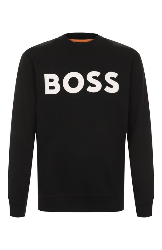 Хлопковый свитшот BOSS Orange 50487133 Чёрный 50487133