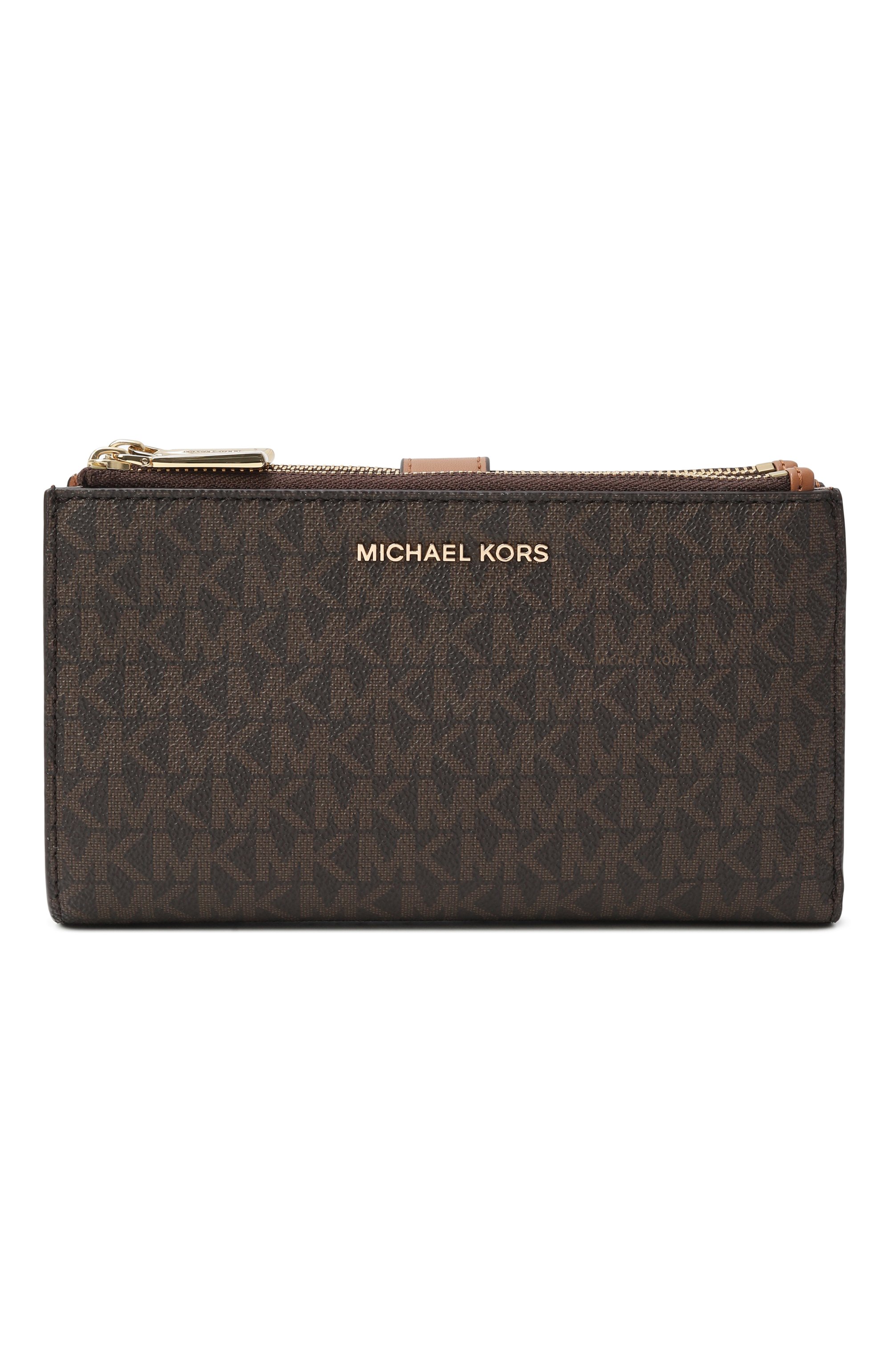 Портмоне jet set MICHAEL MICHAEL KORS темно-коричневого цвета по цене 17200 руб., арт. 32F1GJ6W4B, фото 1 Портмоне jet set MICHAEL MICHAEL KORS, арт. 32F1GJ6W4B, фото 1