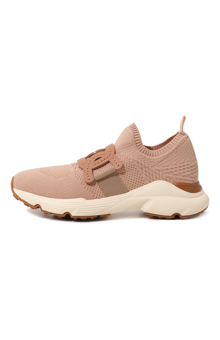 Женские текстильные кроссовки kate TOD’S бежевого цвета, арт. XXW54C0EM60SKM | Фото 4 (Материал внутренний: Текстиль; Материал внешний: Текстиль; Подошва: Платформа; Материал утеплителя: Без утеплителя; Стили: Кэжуэл; Кросс-КТ: Низкие)
