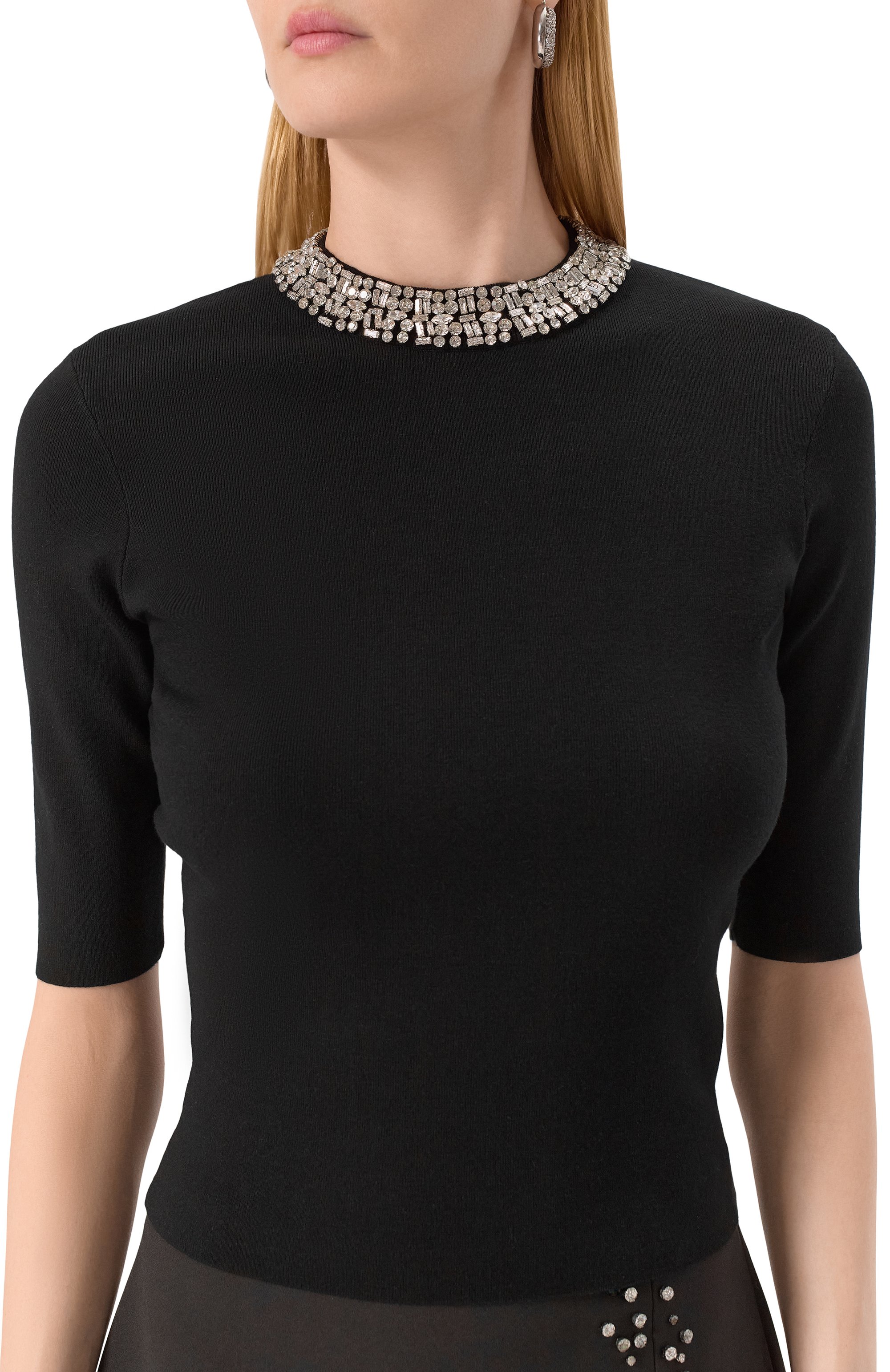 Топ с отделкой стразами LIU JO, арт. CA5107MS99E, фото 5