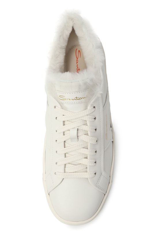 Кожаные кеды Santoni WBGG61419PNNPXWL Белый  WBGG61419PNNPXWL Фото 6