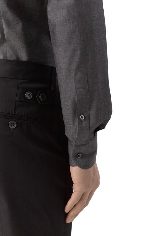 Хлопковая рубашка Corneliani 25P156-2511472 Серый  25P156-2511472 Фото 5