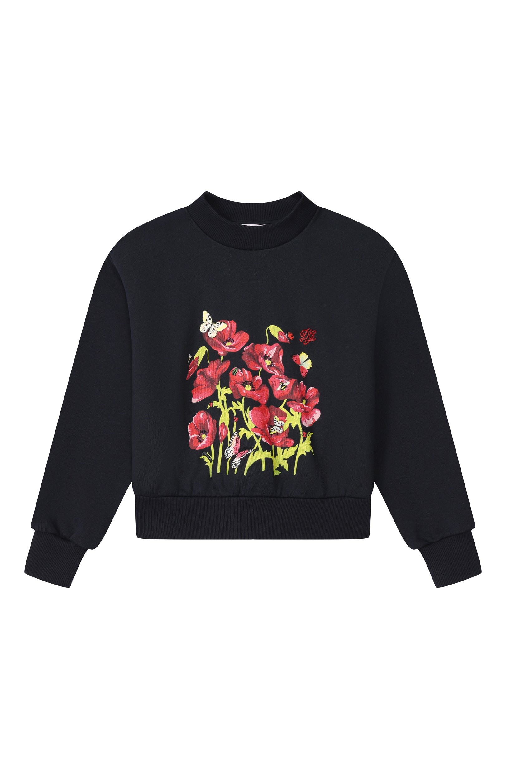 Хлопковый свитшот DOLCE & GABBANA темно-синего цвета по цене 51450 руб., арт. L5JWDH/G7QK8, фото 1 Хлопковый свитшот DOLCE & GABBANA, арт. L5JWDH/G7QK8, фото 1