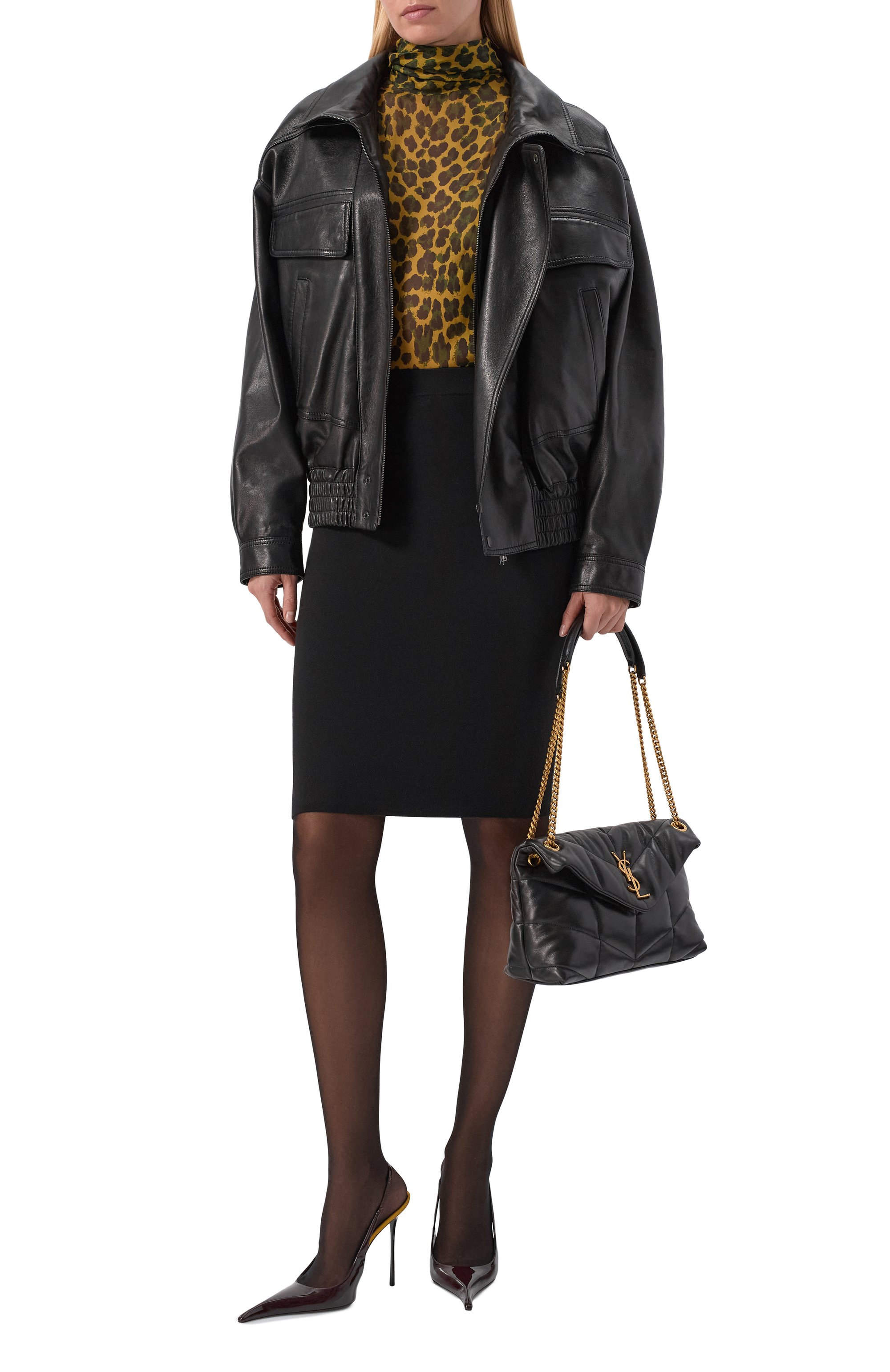 Шерстяная юбка SAINT LAURENT черного цвета по цене 245000 руб., арт. 769384/Y76KD, фото 2 Шерстяная юбка SAINT LAURENT, арт. 769384/Y76KD, фото 2