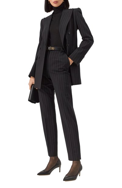 Шерстяные брюки DOLCE & GABBANA черного цвета по цене 95500 руб., арт. FTAM2T/FRBDK, фото 2 Шерстяные брюки DOLCE & GABBANA, арт. FTAM2T/FRBDK, фото 2