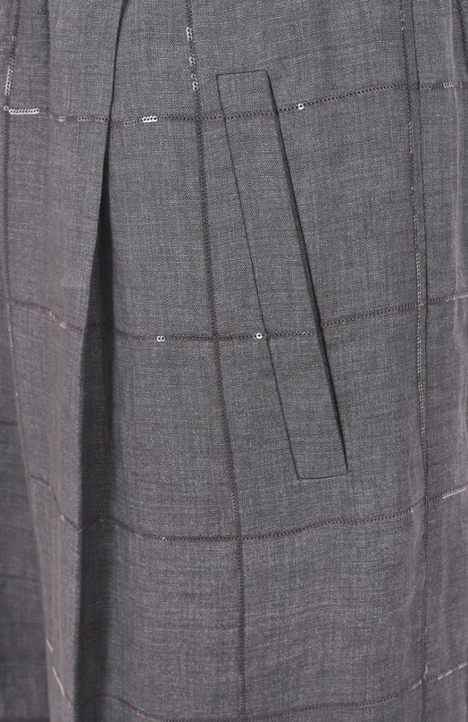 Льняные брюки Brunello Cucinelli MM633P8887 Серый  MM633P8887 Фото 6