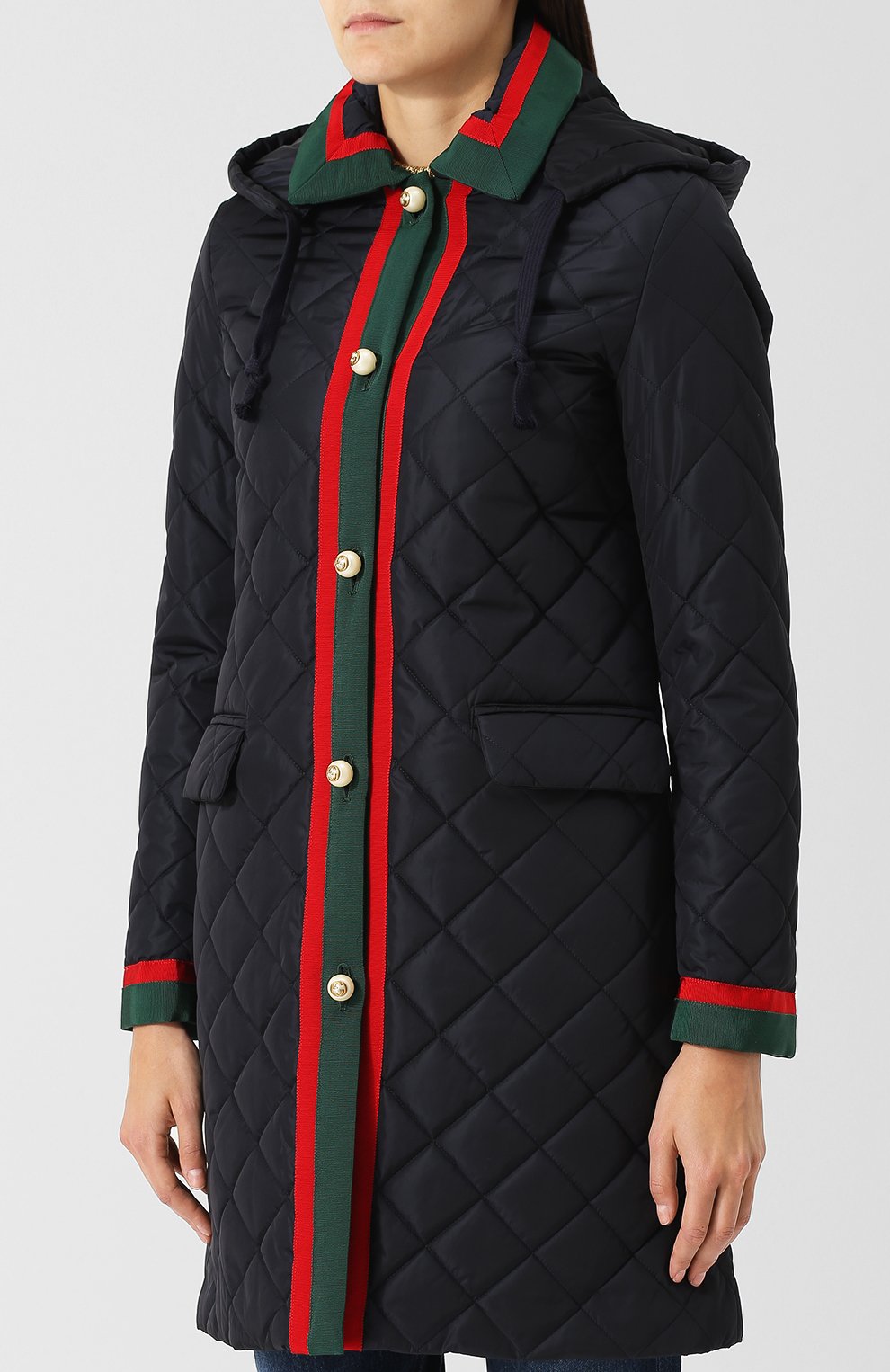 Приталенное стеганое пальто с капюшоном GUCCI, арт. 473850/ZJZ36, фото 3