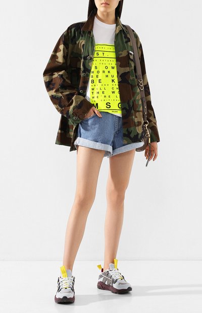Хлопковая футболка MSGM белого цвета по цене 12100 руб., арт. 2841MDM222 207298, фото 2 Хлопковая футболка MSGM, арт. 2841MDM222 207298, фото 2