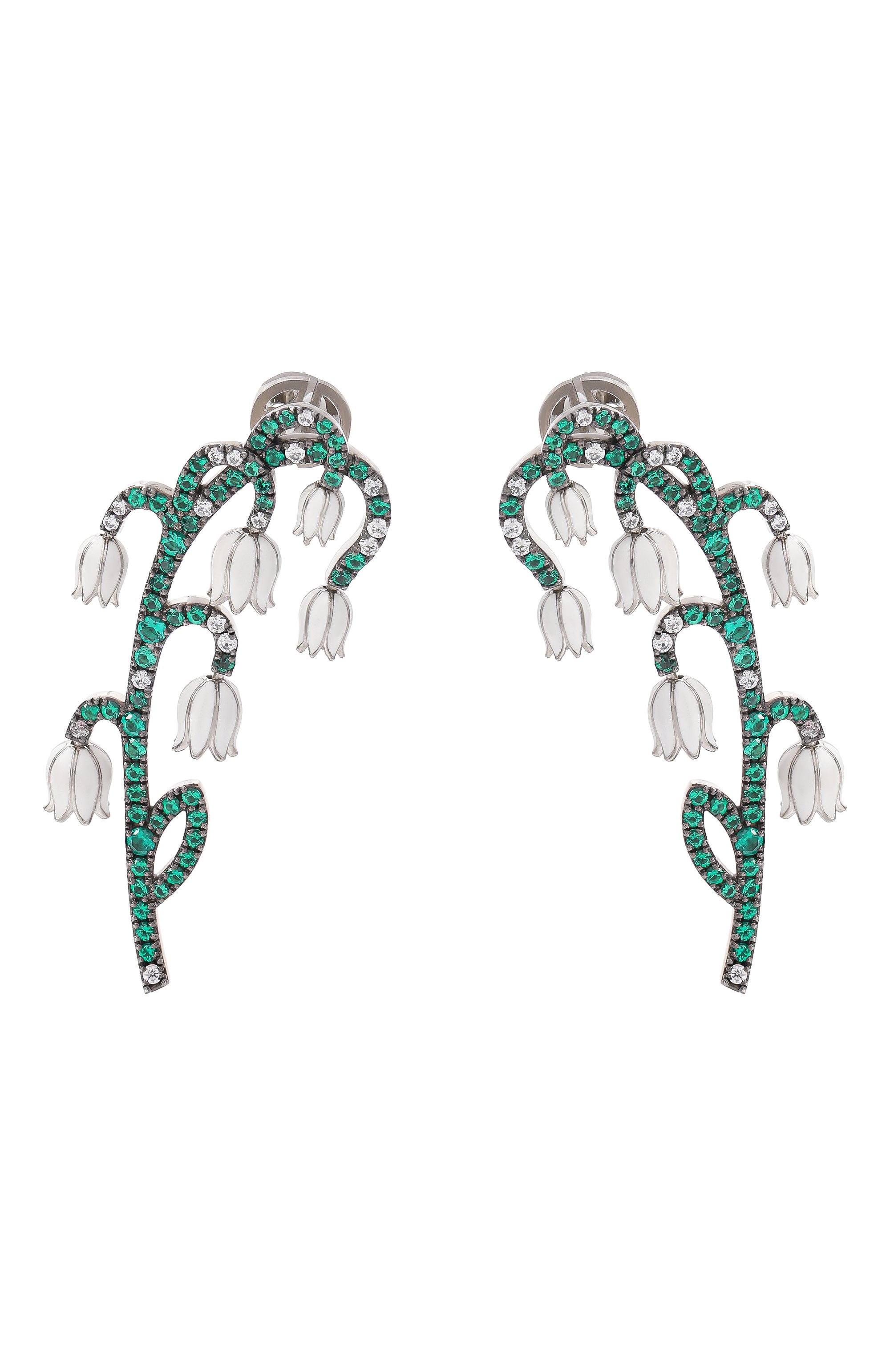 Серьги QUEENSBEE зеленого цвета по цене 176000 руб., арт. 201437, фото 1 Серьги QUEENSBEE, арт. 201437, фото 1