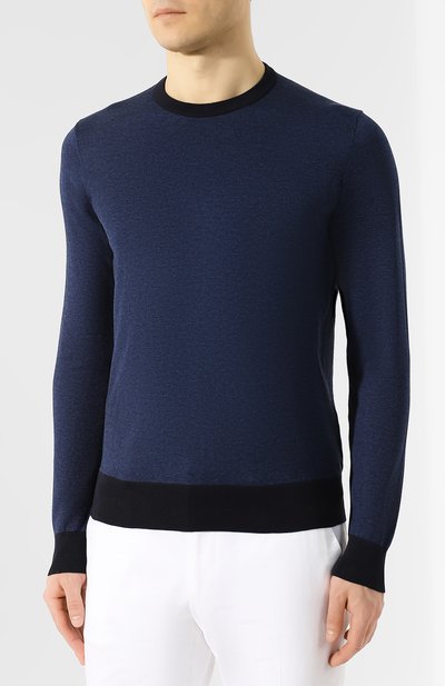 Хлопковый джемпер FIORONI синего цвета по цене 48200 руб., арт. M18203A1, фото 3 Хлопковый джемпер FIORONI, арт. M18203A1, фото 3