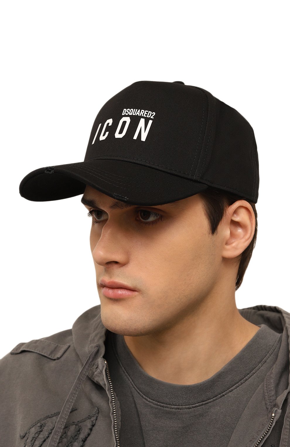 Хлопковая бейсболка icon DSQUARED2 черного цвета по цене 22800 руб., арт. BCM0413/05C00001, фото 2 Хлопковая бейсболка icon DSQUARED2, арт. BCM0413/05C00001, фото 2