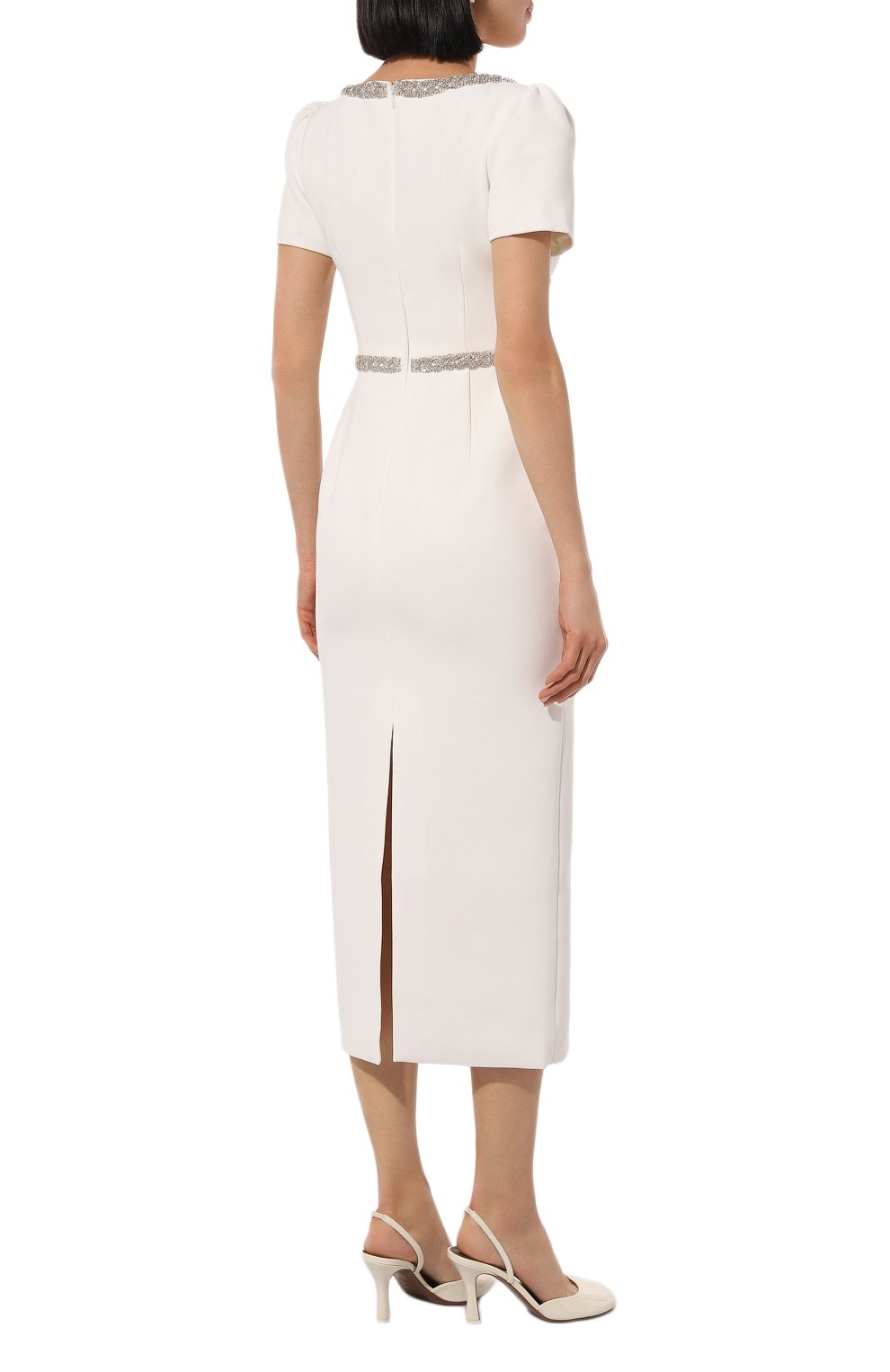 Платье с отделкой стразами SELF-PORTRAIT, арт. PF24-161M-W, фото 4