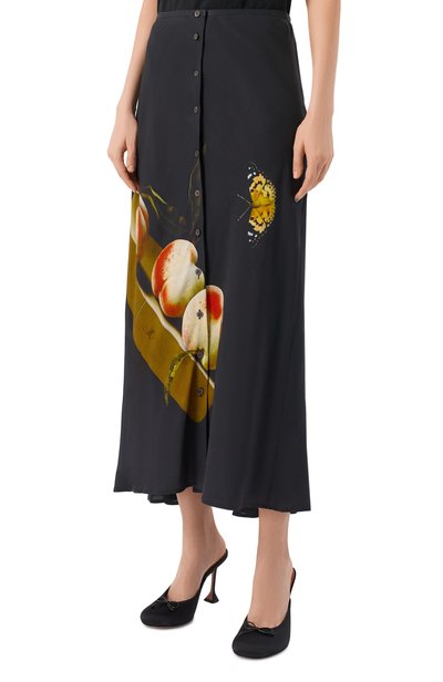 Юбка из вискозы DRIES VAN NOTEN черного цвета по цене 128000 руб., арт. 262-010811/4087, фото 3 Юбка из вискозы DRIES VAN NOTEN, арт. 262-010811/4087, фото 3