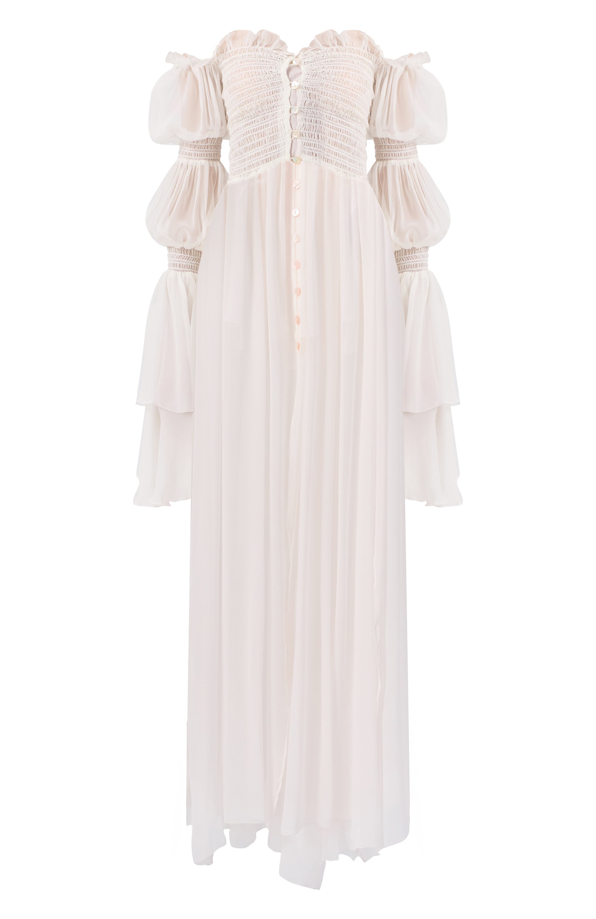 Шелковое платье BLUMARINE кремового цвета по цене 281500 руб., арт. 4A331A, фото 1 Шелковое платье BLUMARINE, арт. 4A331A, фото 1