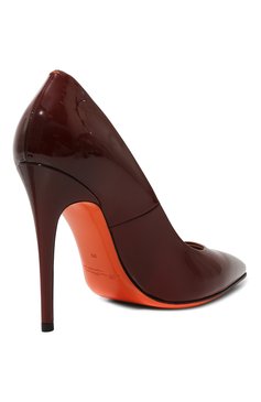 Женские кожаные туфли SANTONI бордового цвета, арт. WDSG70944HI2NVAA | Фото 5 (Драгоценные камни: Проставлено; Материал сплава: Проставлено; Подошва: Плоская; Каблук высота: Высокий; Материал внутренний: Натуральная кожа; Материал внешний: Натуральная кожа; Каблук тип: Шпилька)