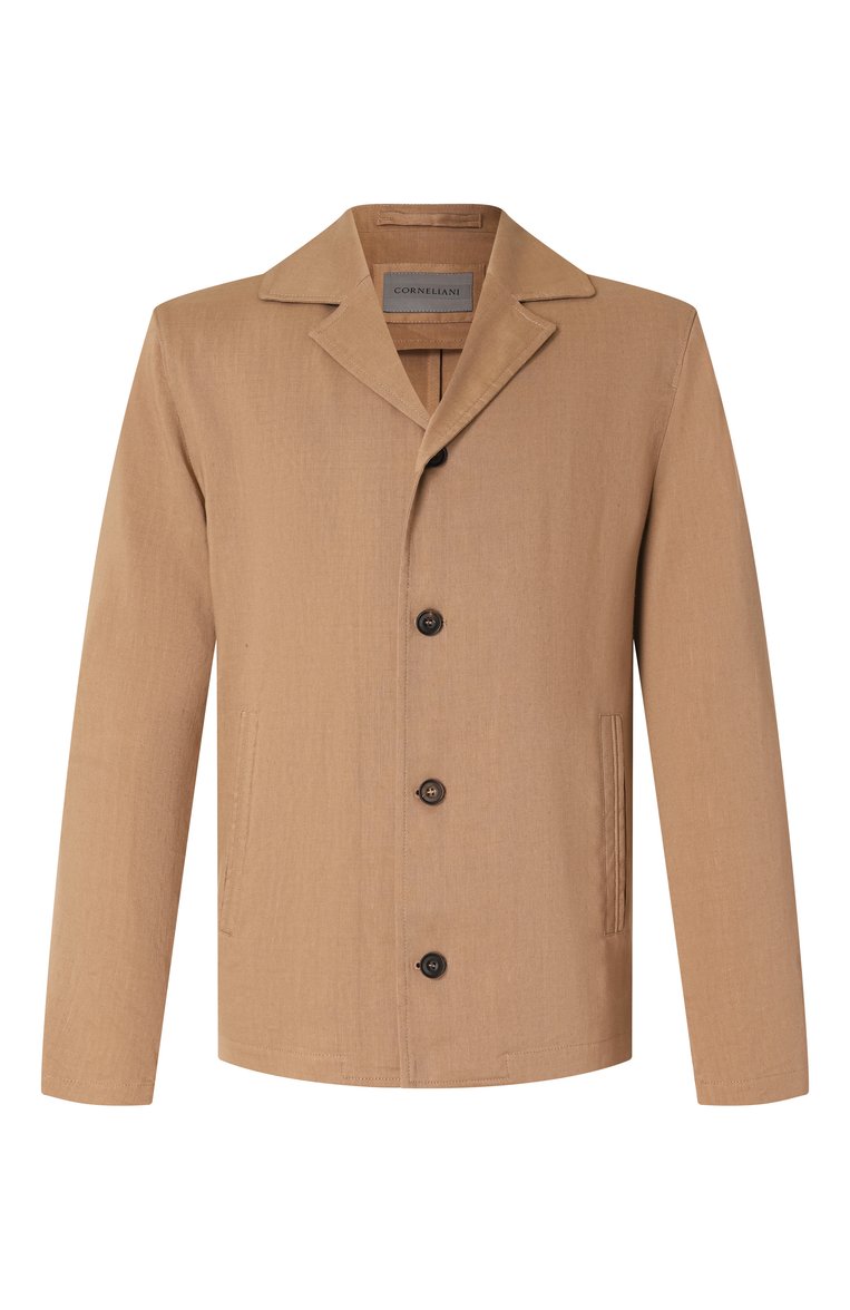 Мужская куртка-рубашка изо льна и шерсти CORNELIANI бежевого цвета, арт. 25LI20-2518468 | Фото 1 (Длина (верхняя одежда): Короткие; Материал внешний: Шерсть, Лен; Рукава: Длинные; Стили: Кэжуэл; Мужское Кросс-КТ: Куртка-рубашка; Кросс-КТ: Легкие; Автоматизация ТО: Проставлено; Автоматизация состава: Проставлено)