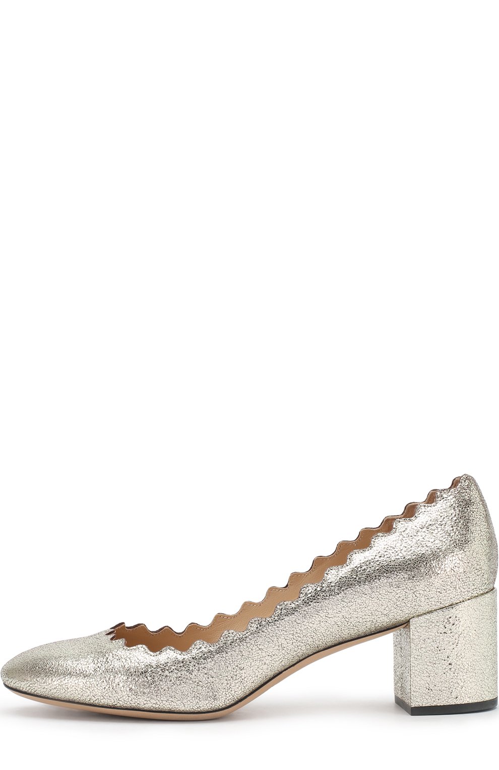 Туфли lauren из металлизированной кожи на устойчивом каблуке CHLOÉ, арт. CHC17S23046045, фото 3