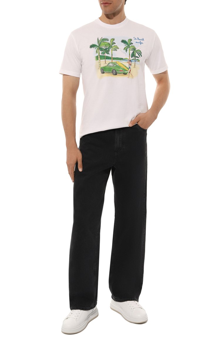 Мужская хлопковая футболка MC2 SAINT BARTH белого цвета, арт. STBM TSHIRT MAN/TSHM001/02203B | Фото 2 (Длина (для топов): Стандартные; Материал внешний: Хлопок; Рукава: Короткие; Принт: С принтом; Стили: Кэжуэл; Кросс-КТ: Пляж, Джерси; Мужское Кросс-КТ: Футболка-одежда; Автоматизация состава: Проставлено; Автоматизация ТО: Проставлено; Детали: Декор)