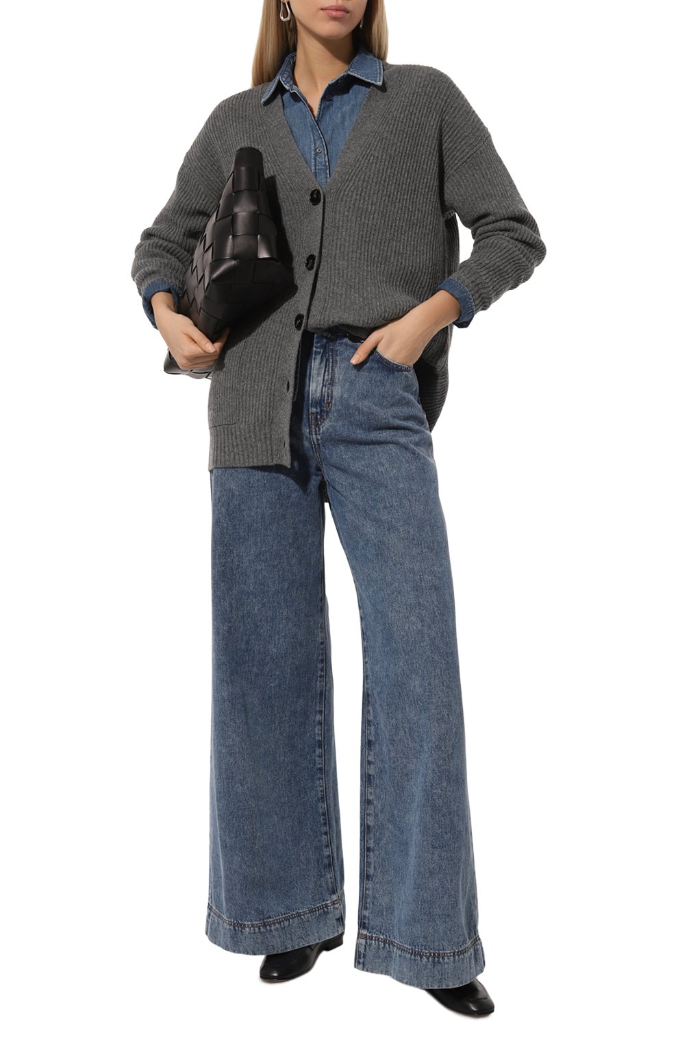 Кардиган из шерсти и вискозы WEEKEND MAX MARA серого цвета по цене 39150 руб., арт. NEGUS, фото 2 Кардиган из шерсти и вискозы WEEKEND MAX MARA, арт. NEGUS, фото 2
