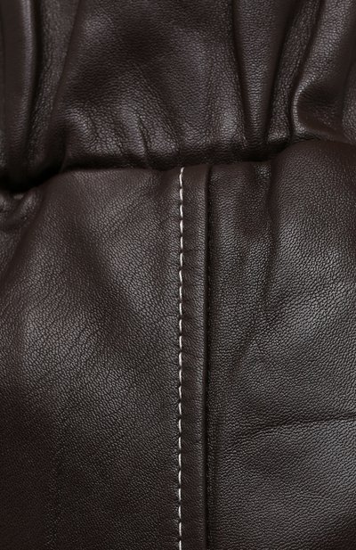 Кожаные брюки GANNI коричневого цвета по цене 69950 руб., арт. F6293, фото 5 Кожаные брюки GANNI, арт. F6293, фото 5