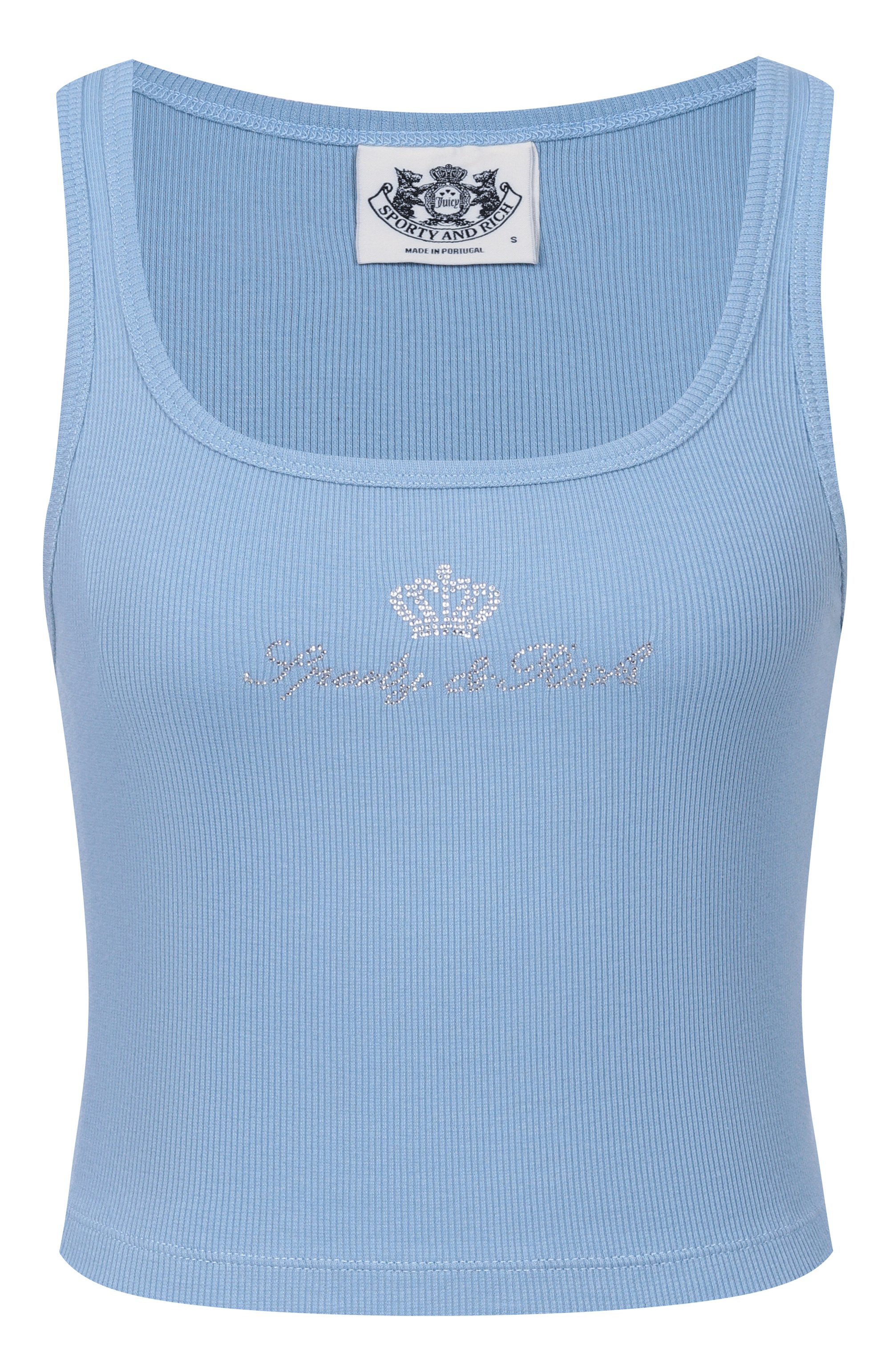 Хлопковый топ SPORTY AND RICH, арт. T0116716689BL50/JUICY CR0WN RIBBED TANK, фото 1
