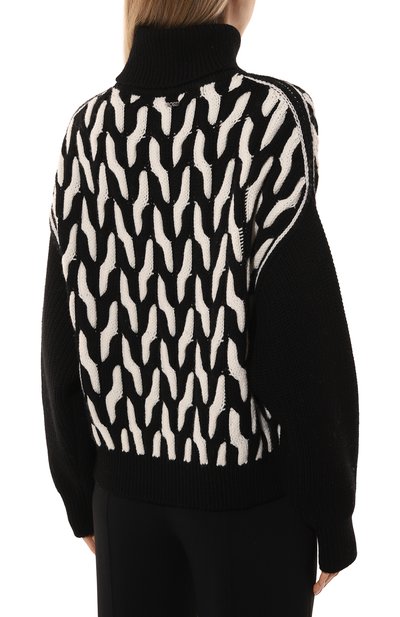 Шерстяной свитер BOSS черно-белого цвета по цене 33200 руб., арт. 50523719, фото 4 Шерстяной свитер BOSS, арт. 50523719, фото 4