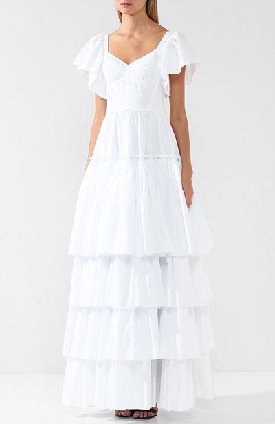 Хлопковое платье-макси с оборками DOLCE & GABBANA, арт. F6A70T/FU5GK, фото 3