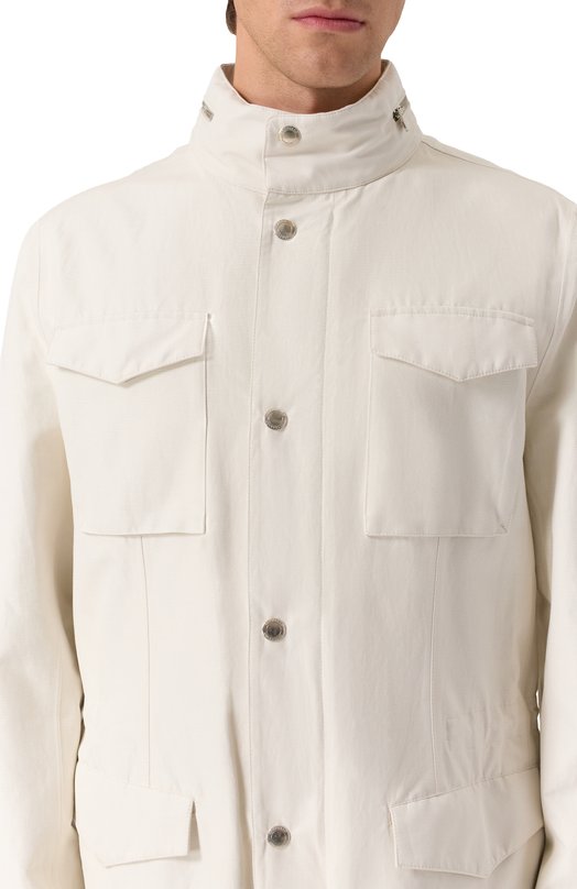 Куртка изо льна и шелка Brunello Cucinelli MB4086113 Белый  MB4086113 Фото 5