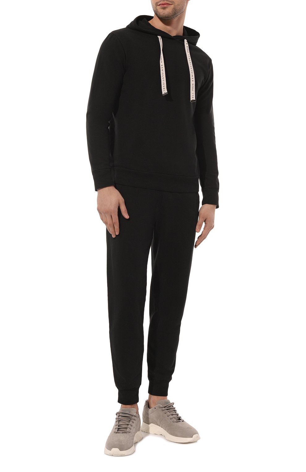 Хлопковое худи DANIELE FIESOLI черного цвета по цене 19850 руб., арт. DF0653, фото 2 Хлопковое худи DANIELE FIESOLI, арт. DF0653, фото 2