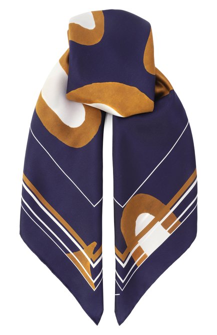 Женский шелковый платок KITON синего цвета, арт. D53754K0942F08 | Фото 1 (Нос: Не проставлено; Материал: Текстиль, Шелк; Материал сплава: Проставлено)