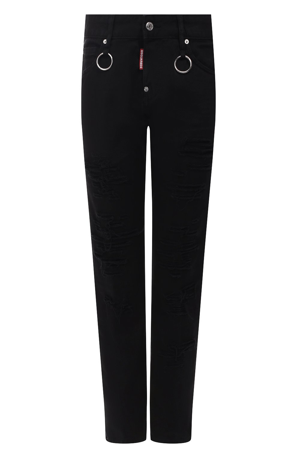 Джинсы с потертостями DSQUARED2 черного цвета по цене 54950 руб., арт. S75LB0139/STN833, фото 1 Джинсы с потертостями DSQUARED2, арт. S75LB0139/STN833, фото 1