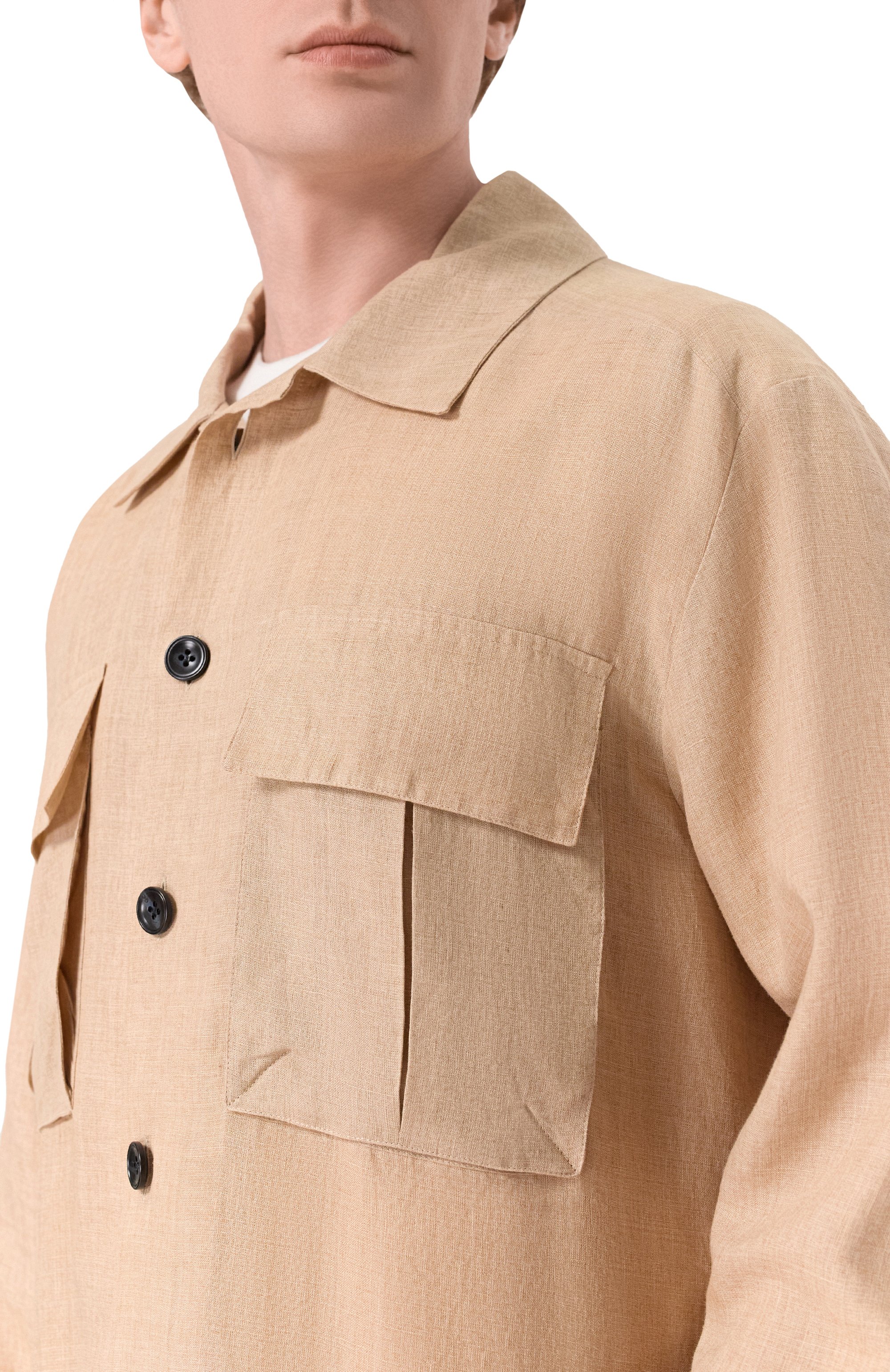 Льняная рубашка KITON, арт. UMC013H0921107, фото 5