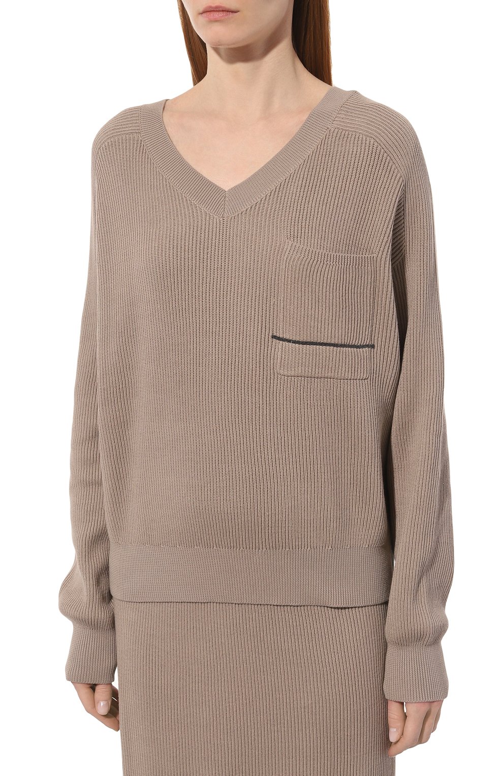 Хлопковый пуловер BRUNELLO CUCINELLI, арт. M1919B1351, фото 3