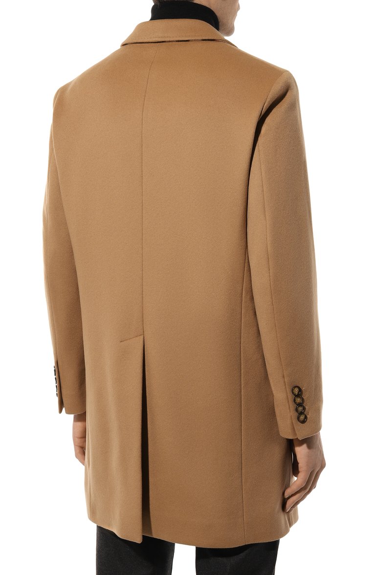 Мужской шерстяное пальто BURBERRY бежевого цвета, арт. 8058261 | Фото 4 (Драгоценные камни: Проставлено; Рукава: Длинные; Длина (верхняя одежда): До середины бедра; Материал утеплителя: Шерсть; Материал внешний: Шерсть; Материал сплава: Проставлено; 1-2-бортные: Однобортные; Мужское Кросс-КТ: пальто-верхняя одежда; Стили: Кэжуэл)