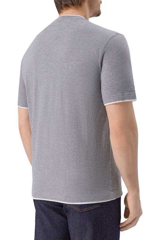 Хлопковая футболка Fedeli TU000200/JERSEY MELANGE Серый  TU000200/JERSEY MELANGE Фото 4