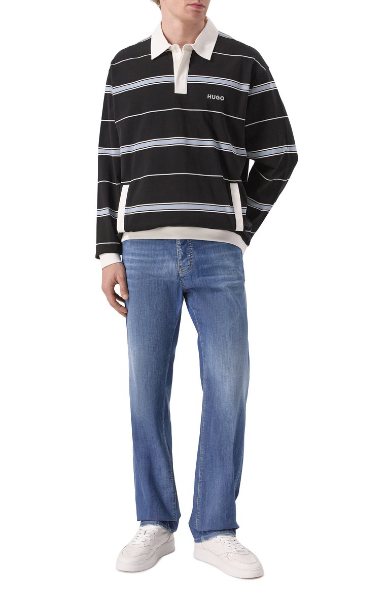Мужские джинсы 642 DSQUARED2 синего цвет�а, арт. S78LB0111/S30341 | Фото 2 (Материал внешний: Хлопок, Деним; Длина (брюки, джинсы): Стандартные; Детали: Делаве; Силуэт М (брюки): Прямые; Кросс-КТ: Деним; Стили: Повседневный; Автоматизация состава: Проставлено; Автоматизация ТО: Проставлено)