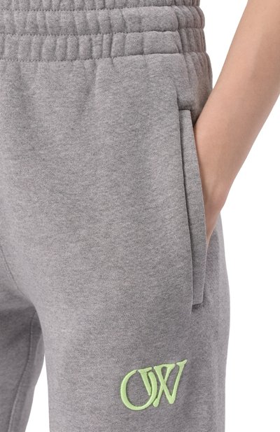 Хлопковые джоггеры OFF-WHITE серого цвета по цене 61550 руб., арт. 0WCH006S25FLE001, фото 5 Хлопковые джоггеры OFF-WHITE, арт. 0WCH006S25FLE001, фото 5