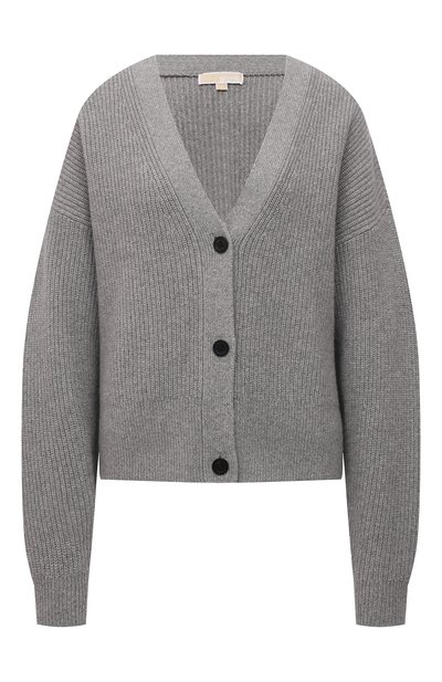 Кардиган из кашемира и шерсти MICHAEL MICHAEL KORS серого цвета по цене 35750 руб., арт. MU1600FFNR, фото 1 Кардиган из кашемира и шерсти MICHAEL MICHAEL KORS, арт. MU1600FFNR, фото 1