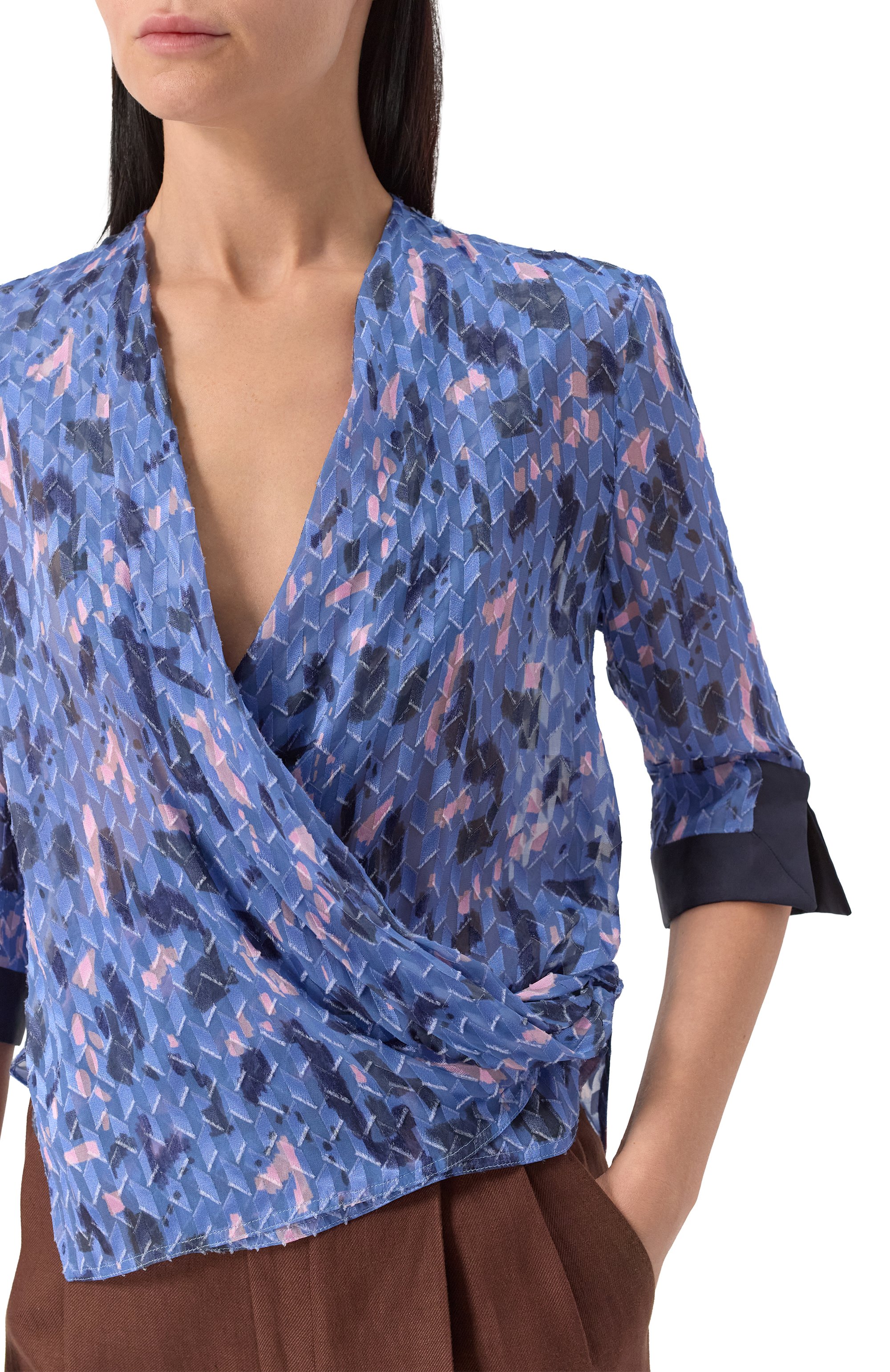 Блузка из вискозы и шелка EMPORIO ARMANI, арт. EW001549/TE13449, фото 5